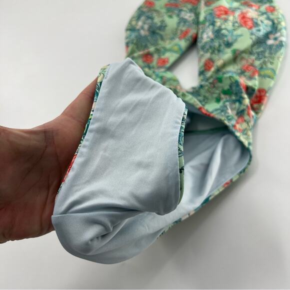 Victoria’s Secret Wrap Criss Cross One Piece Sexy Green Floral Swimsuit Women’s - Picture 5 of 10